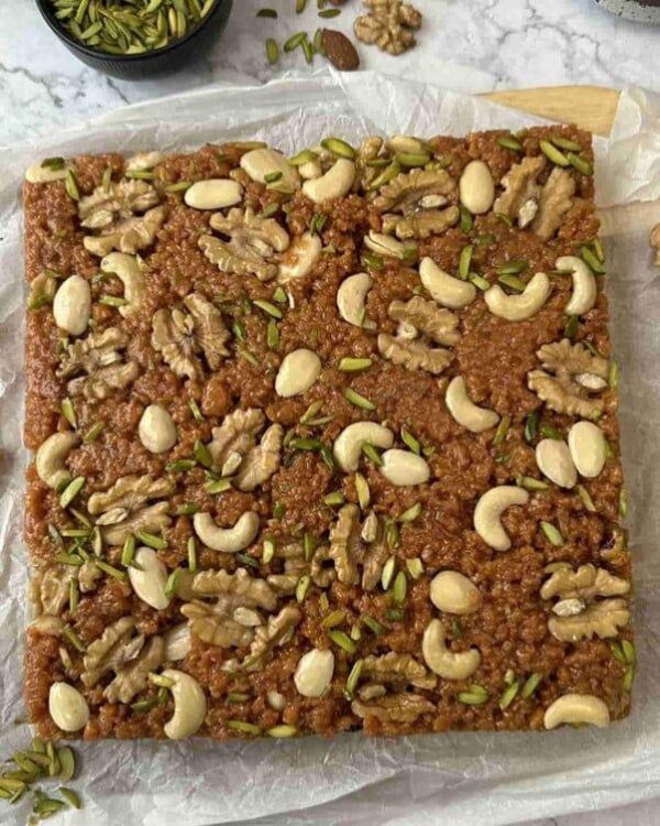 Dry fruit sohan halwa